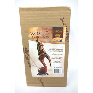 Mill Creek Studio Wild Wings Wolf Sculpture Blue Note-Wolf Stephen Herrero Topaz
